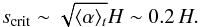 \begin{eqnarray} s_{\textrm{crit}} \sim \sqrt{\langle \alpha \rangle_t} H \sim 0.2 \, H. \label{vortex_crit_size} \end{eqnarray}