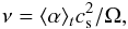 \begin{eqnarray} \nu=\langle \alpha \rangle_t c_{\rm s}^2/ \Omega , \end{eqnarray}