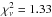 \hbox{$\chi^{2}_{\nu} =1.33$}