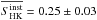 \hbox{$\overline {S_{\rm HK}^{\rm inst}}=0.25 \pm 0.03$}
