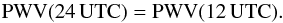\begin{equation} \rm PWV(24\,UTC)=PWV(12\,UTC).\label{eq:persistence} \end{equation}