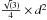 \hbox{$\frac{\sqrt(3)}{4}\times d^2$}