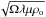 \hbox{$\sqrt{\Omega\lambda\mu\rho_{\rm o}}$}