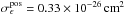 \hbox{$\sigma_{\epsilon}^{\rm pos} = 0.33\times 10^{-26}\,\mathrm{cm^2}$}