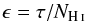 \begin{equation} \epsilon = \tau/N_{\ion{H}{i}} \label{eq:emissivity} \end{equation}