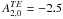 \hbox{$A^{TE}_{2, 0}=-2.5$}