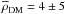 \hbox{$\overline{\rho}_\mathrm{DM}=4\pm5$}