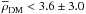 \hbox{$\overline{\rho}_\mathrm{DM}<3.6\pm3.0$}