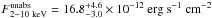 \hbox{$F\mathrm{^{unabs}_{2-10~keV}}=16.8^{+4.6}_{-3.0} \times 10^{-12}~ \mathrm{erg\ s^{-1}\ cm^{-2}}$}
