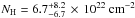 \hbox{$N_\mathrm{H}=6.7^{+8.2}_{-6.7} \,\times \,10^{22}\ \mathrm{cm^{-2}}$}