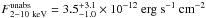 \hbox{$F\mathrm{^{unabs}_{2-10~keV}}=3.5^{+3.1}_{-1.0} \times 10^{-12}\ \mathrm{erg\ s^{-1}\ cm^{-2}}$}