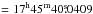 \hbox{$=17^{\mathrm{h}}45^{\mathrm{m}}40\fs{}0409$}