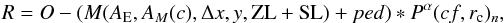 \appendix \setcounter{section}{1} \begin{eqnarray} R = O - (M(A_{\rm E},A_M(c),\Delta x,y, {\rm ZL}+{\rm SL}) + ped ) * P^{\alpha}(cf,r_{\rm c})_n,\nonumber \end{eqnarray}