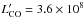\hbox{$L^\prime_{\rm CO} = 3.6 \times 10^{8}$}