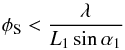 \begin{equation} \phi_{\mathrm S} < \frac{\lambda}{L_1\sin\alpha_1} \label{eq:coherent} \end{equation}