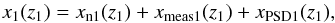 \begin{equation} x_1(z_1) = x_{{\mathrm n}1}(z_1)+x_{\mathrm{meas}1}(z_1)+x_{\mathrm{PSD}1}(z_1), \label{eq:profile_comp} \end{equation}