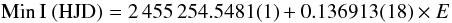 $$ {\rm Min\,I\ (HJD}) = 2\,455\,254.5481 (1) + 0.136913 (18) \times E $$