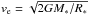 \hbox{$v_{\rm e}=\sqrt{2GM_*/R_*}$}