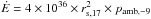 \hbox{$\dot E = 4 \times 10^{36} \times r^2_{\rm s, 17} \times p_{\rm amb, -9}$}
