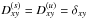 \hbox{$D_{xy}^{(s)} = D_{xy}^{(u)} = \delta_{xy}$}