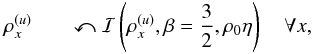 \appendix \setcounter{section}{1} \begin{eqnarray} \rho_x^{(u)} &&\curvearrowleft \mathcal{I}\left( \rho_x^{(u)}, \beta = \frac{3}{2}, \rho_0\eta \right) \quad \forall x , \end{eqnarray}
