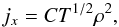 \begin{equation} \label{eq:Brem} j_x=CT^{1/2}\rho^2, \end{equation}