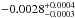 \hbox{$-0.0028^{+0.0004}_{-0.0003}$}