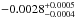 \hbox{$-0.0028^{+0.0005}_{-0.0004}$}