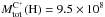 \hbox{$M_{\rm tot}^{\rm C^+}(\rm H) = 9.5\times 10^8$}