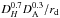 \hbox{$\dH^{0.7}\dA^{0.3}/r_{\rm d}$}