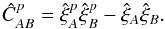 \appendix \setcounter{section}{1} \begin{eqnarray} \hat{C}_{AB}^p = \hat{\xi}_A^p\hat{\xi}^p_B-\hat{\xi}_A\hat{\xi}_B. \end{eqnarray}