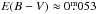 \hbox{$E(B-V)\approx 0\fm053$}