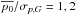 \hbox{$\overline{p_0}/\sigma_{p,G}=1, 2$}