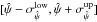 \hbox{$[\hat{\psi}-\sigma^{\rm low}_{\hat{\psi}} , \hat{\psi}+\sigma^{\rm up}_{\hat{\psi}}]$}