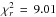 \hbox{$\chi_{r} ^{2} \,=\, 9.01$}