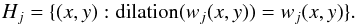 \begin{equation} H_{j} = \{(x, y): \text{dilation}(w_{j}(x, y)) = w_{j}(x, y)\}. \end{equation}
