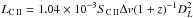 \hbox{$L_{\rm C\,II}=1.04\times10^{-3} S_{\rm C\,II} \Delta v (1+z)^{-1}D^2_L$}