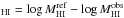 \hbox{$_{\rm HI} = \log M_{\rm HI}^{\rm ref} - \log M_{\rm HI}^{\rm obs}$}