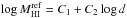 \hbox{$\log M_{\rm HI}^{\rm ref} = C_1 + C_2 \log d$}
