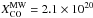 \hbox{$X_{\rm CO}^{\rm MW} = 2.1 \times 10^{20}$}