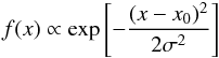\appendix \setcounter{section}{1} \begin{eqnarray*} f(x) \propto \exp \left[ - \frac{(x - x_0)^2}{2 \sigma^2} \right] \end{eqnarray*}