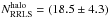 \hbox{$N_{\rm RRLS}^{\rm halo}=(18.5\pm4.3)$}
