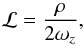 \begin{equation} \mathcal{L} = \frac{\rho}{2\omega_z}, \end{equation}