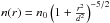 \hbox{$n(r)=n_0\cbra{1+\frac{r^2}{d^2}}^{-5/2}$}