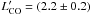 \hbox{$L'_{\rm CO}=(2.2\pm 0.2)$}