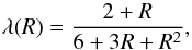 \begin{equation} \label{eq:fluxlimiter} \lambda(R) = \frac{2 + R}{6 + 3R + R^2}, \end{equation}