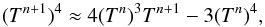 \begin{equation} \label{eq:expandt_np1} (T^{n+1})^4 \approx 4(T^n)^3 T^{n+1} - 3(T^n)^4, \end{equation}