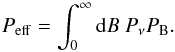 \appendix \setcounter{section}{2} \begin{equation} P_\mathrm{eff} = \int_{0}^\infty {\rm d}B\ P_\nu P_{\rm B}. \label{eq:a12} \end{equation}