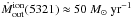 \hbox{$\dot M_{\rm out}^{\rm ion}(5321)\approx 50\ M_{\odot}\ {\rm yr}^{-1}$}