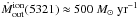 \hbox{$\dot M_{\rm out}^{\rm ion}(5321)\approx 500\ M_{\odot}\ {\rm yr}^{-1}$}